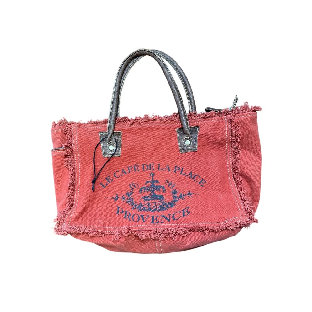 Myra Bag Rustic Red and Navy Tote